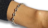 Silver Puffed Mariner Link Bracelet